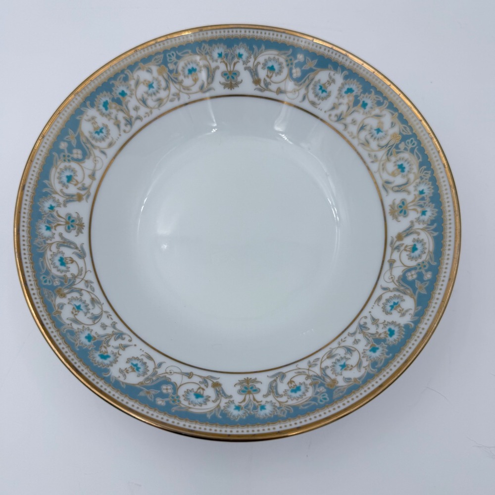 Noritake Polonaise 2045 Rim Soup Bowl Blue Gold Floral Japan 8"